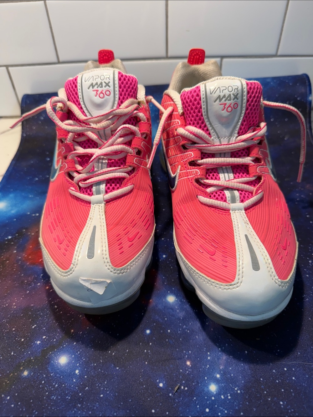 Nike Pink and White Vapor Max 360 Sneakers